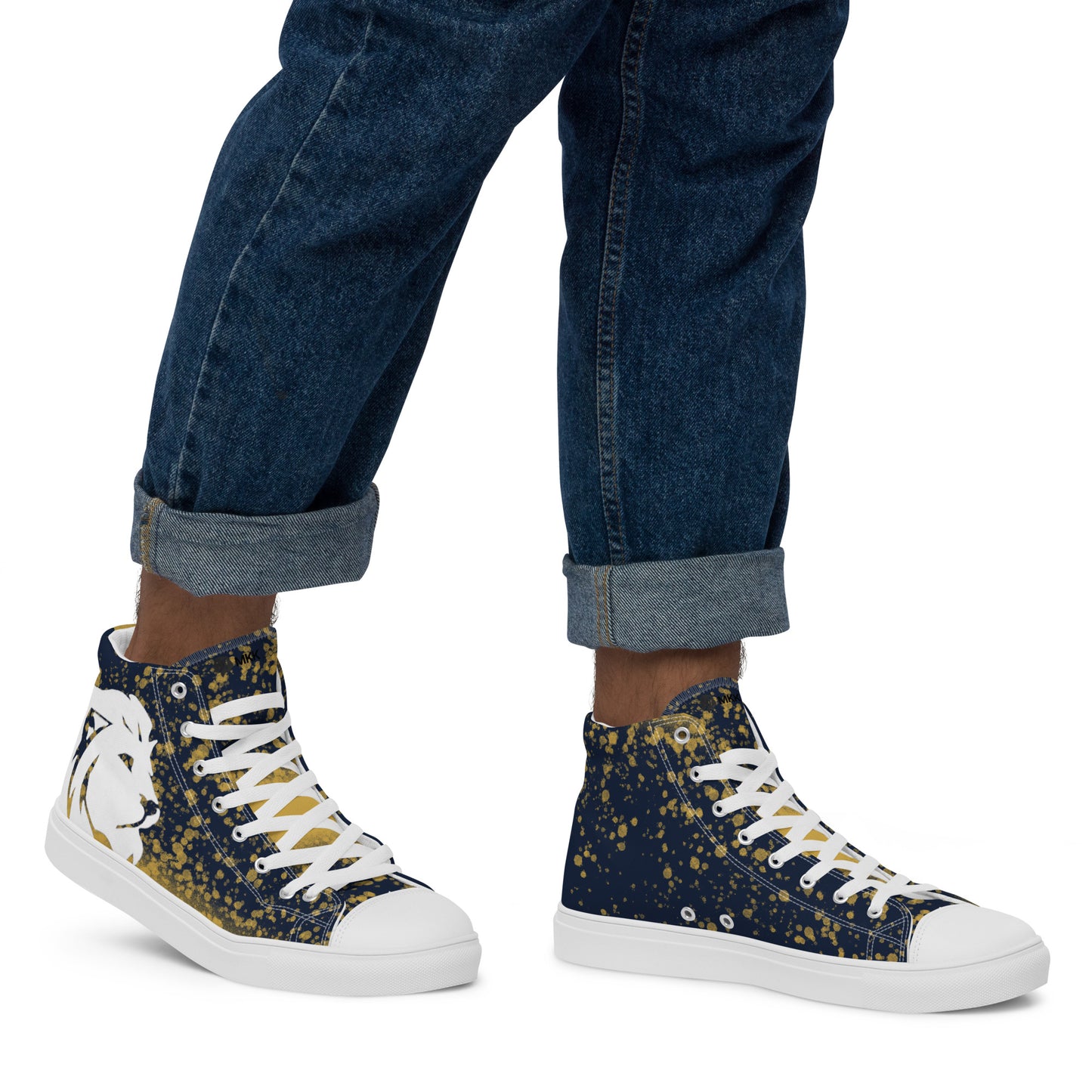 0704 Hi-Tops, Navy and Gold Splatter, mk2