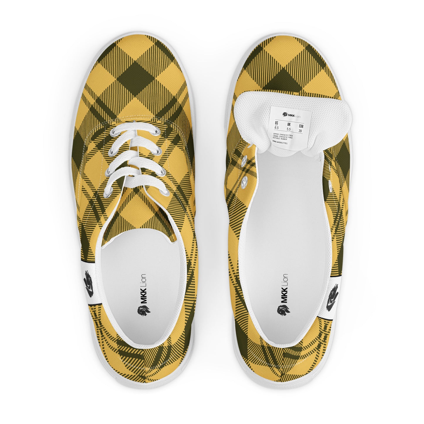 0705 Canvas Shoes, Plaid Yellow