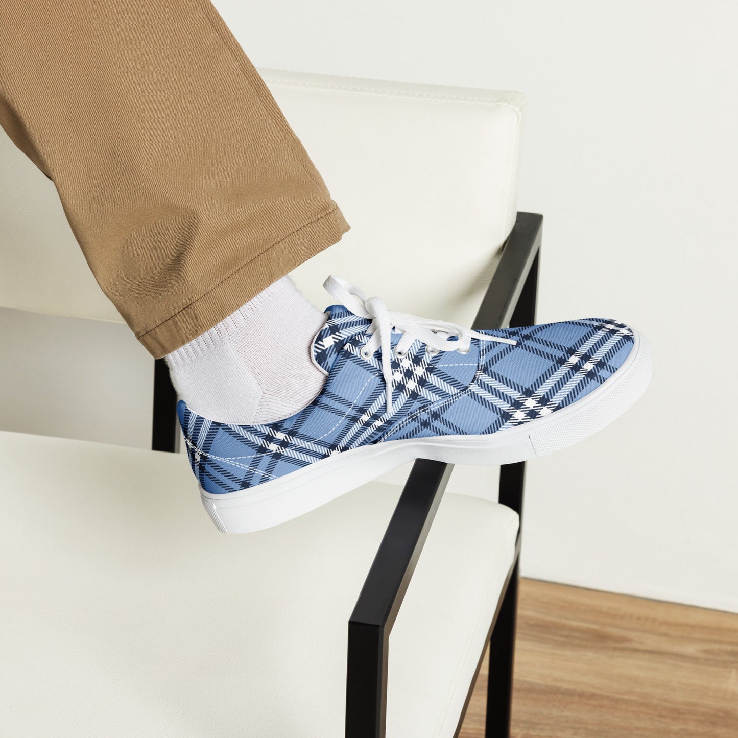 0705 Canvas Shoes, Plaid Blue