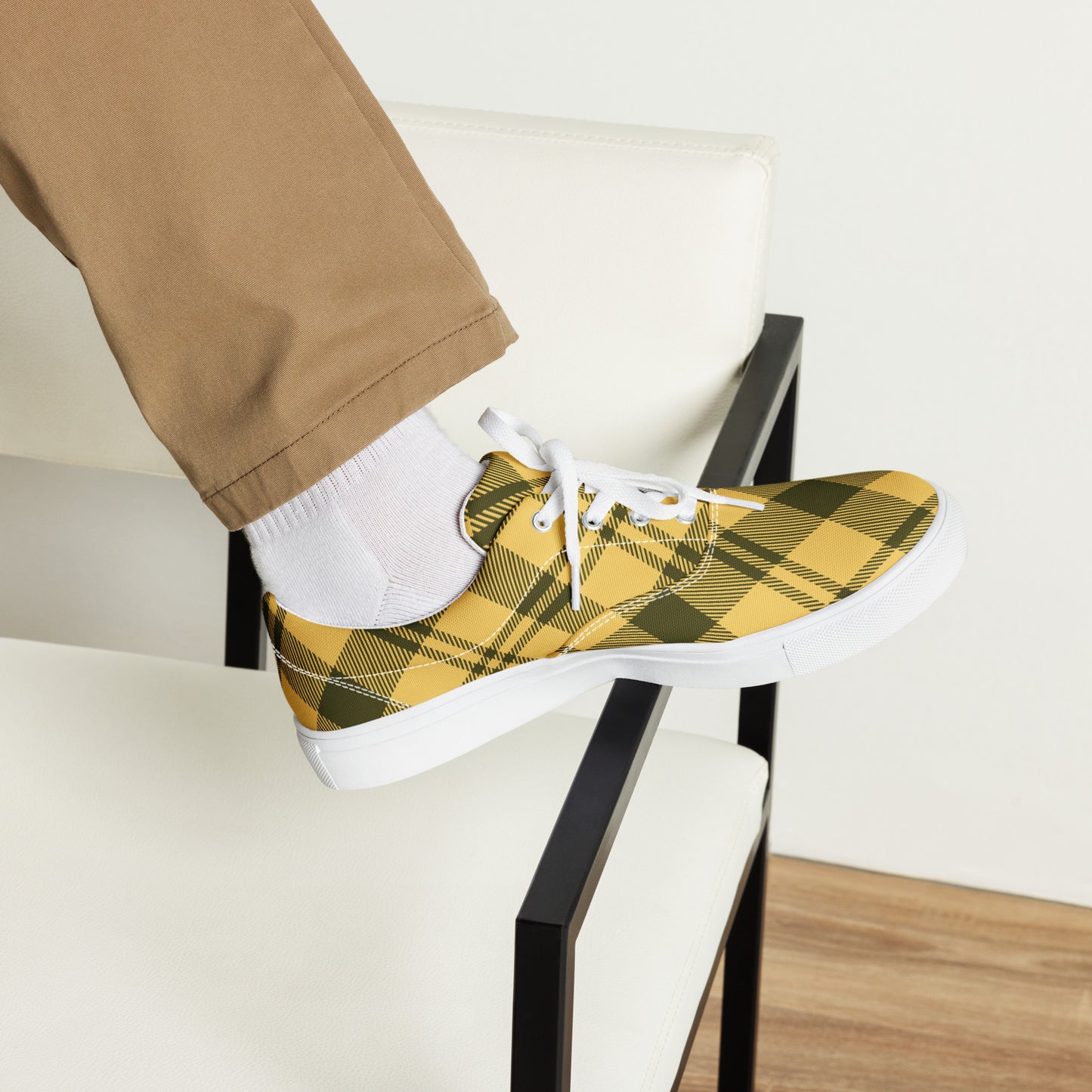 0705 Canvas Shoes, Plaid Yellow