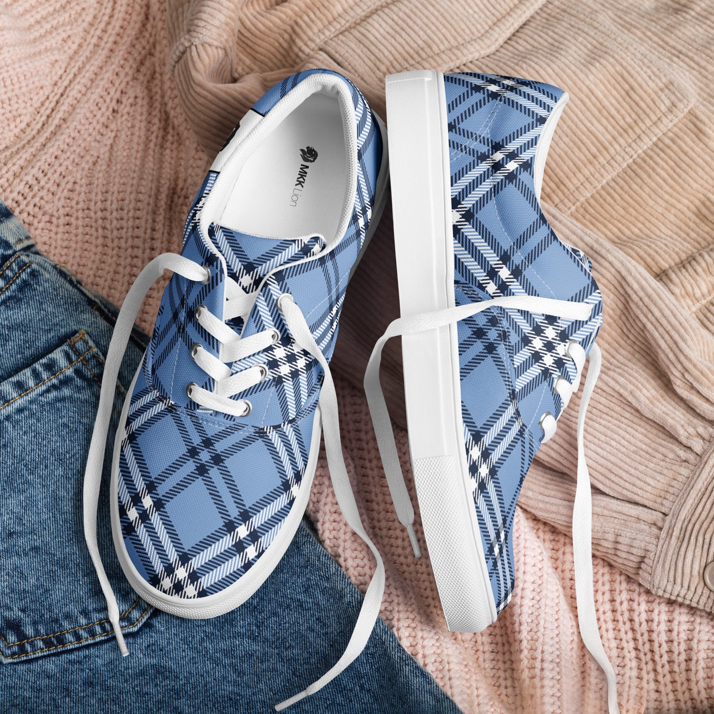 0705 Canvas Shoes, Plaid Blue