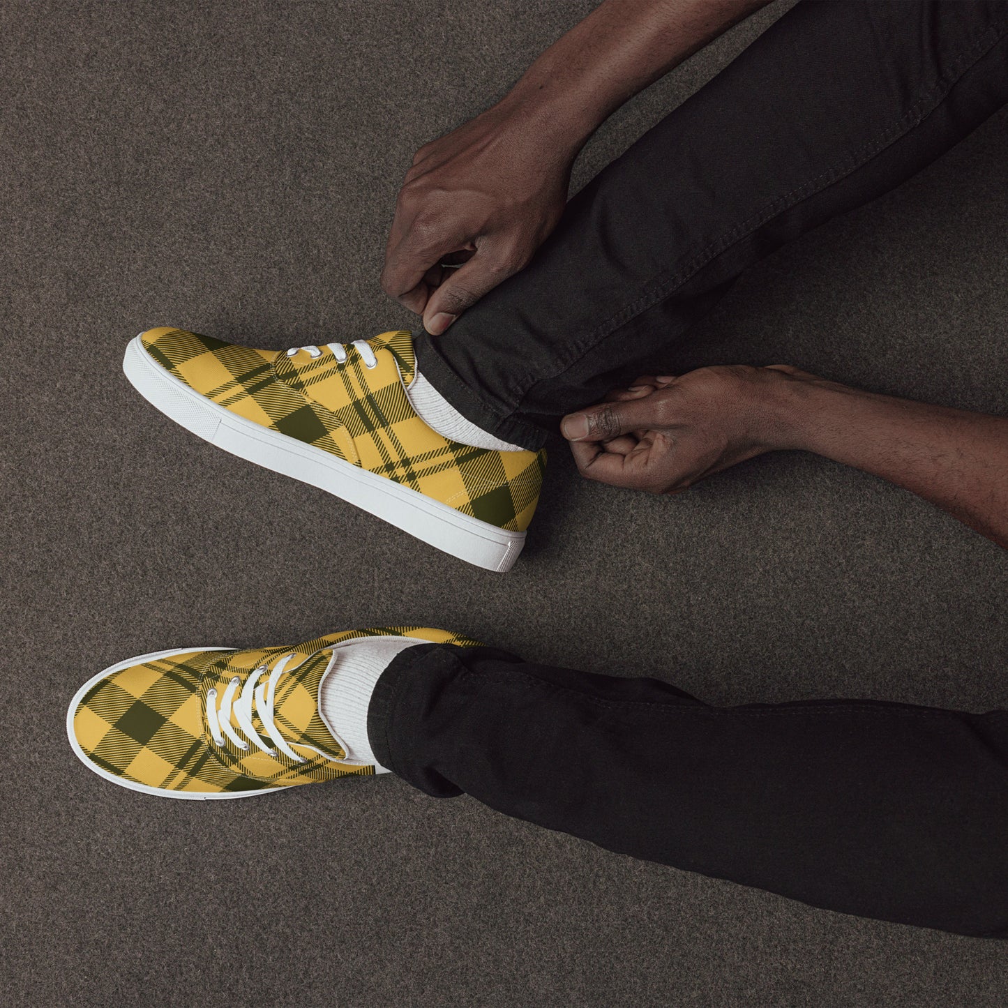 0705 Canvas Shoes, Plaid Yellow