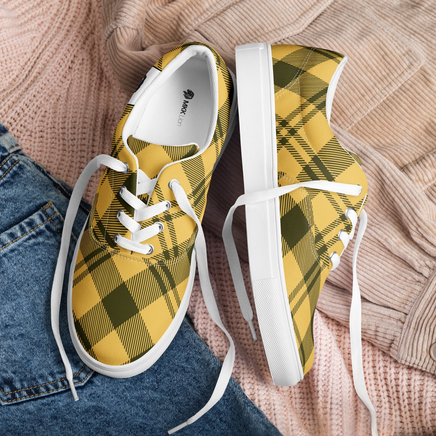 0705 Canvas Shoes, Plaid Yellow