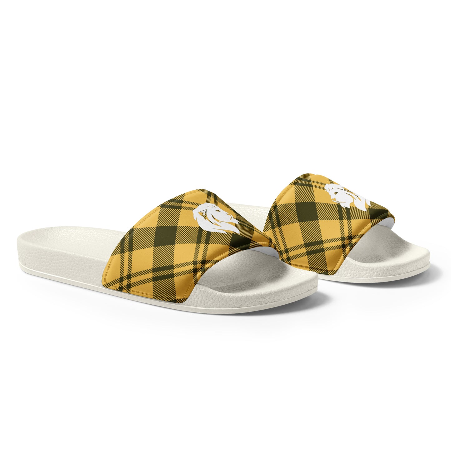 0702 Sliders, Plaid Yellow