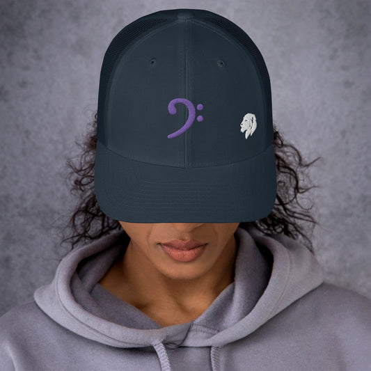 0804z Trucker Cap, Music - Bass Clef