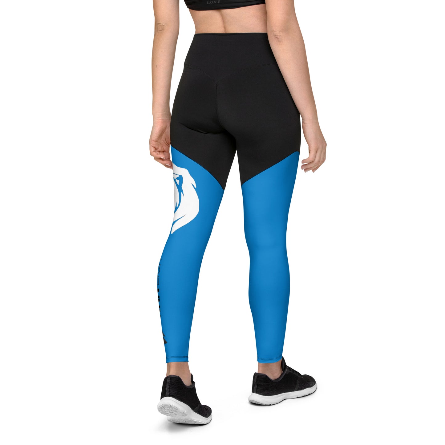 0306 Sports Leggings, Solid Blue