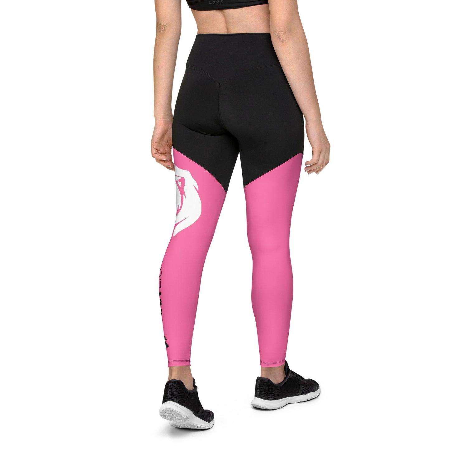 0306 Sports Leggings, Solid Pink