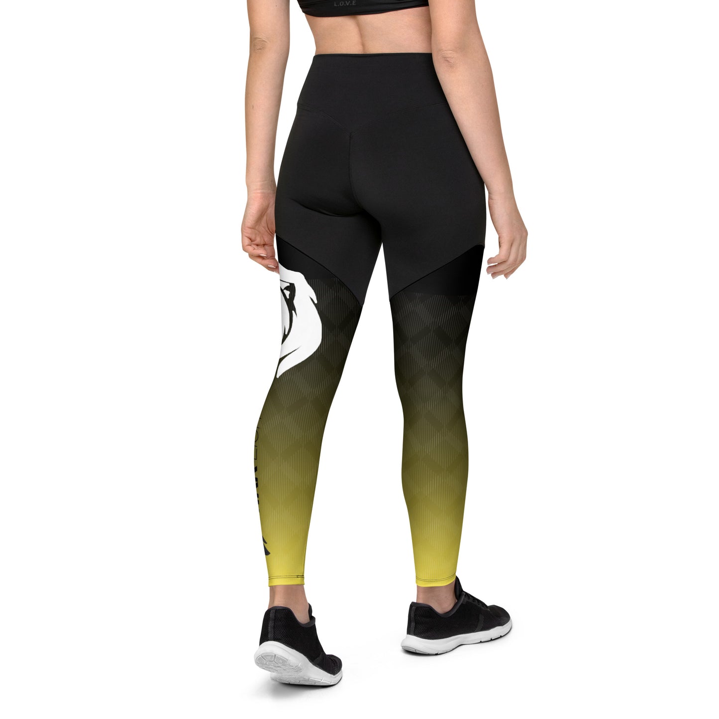 0306 Sports Leggings, Gradient Yellow to Black