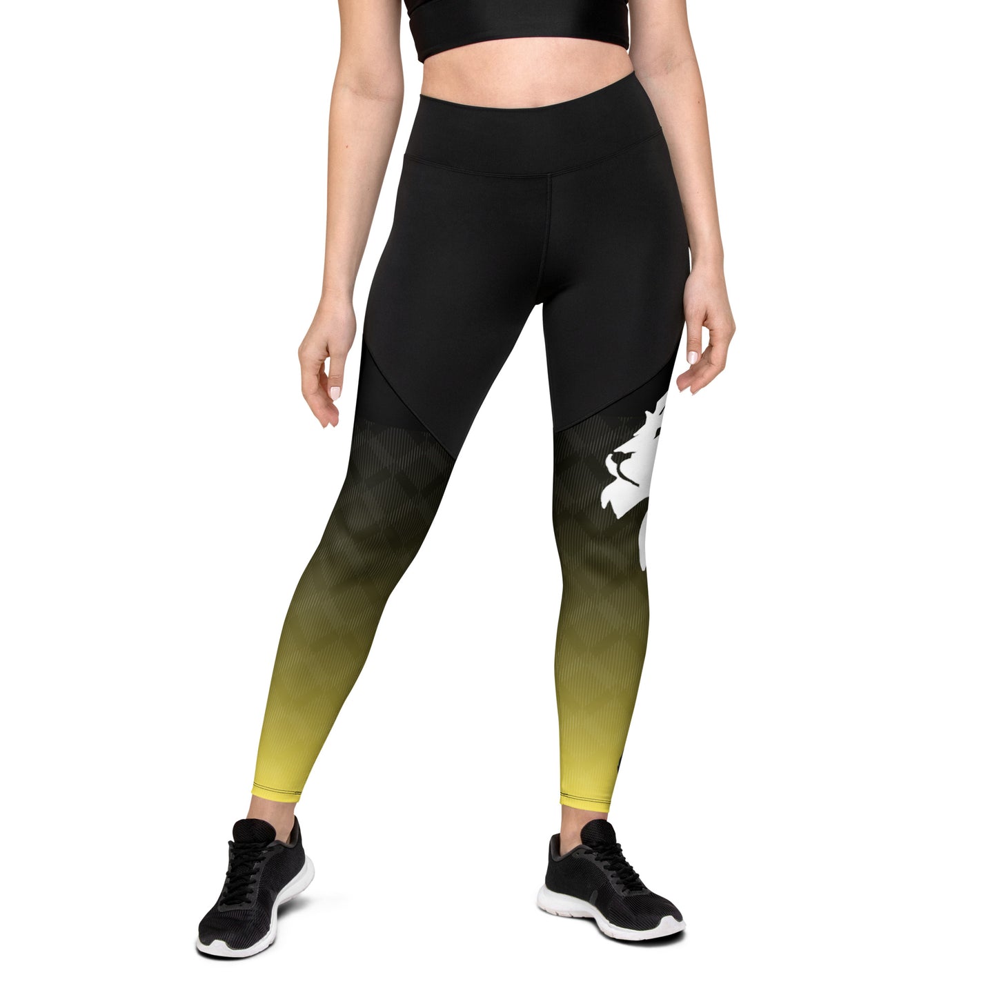 0306 Sports Leggings, Gradient Yellow to Black