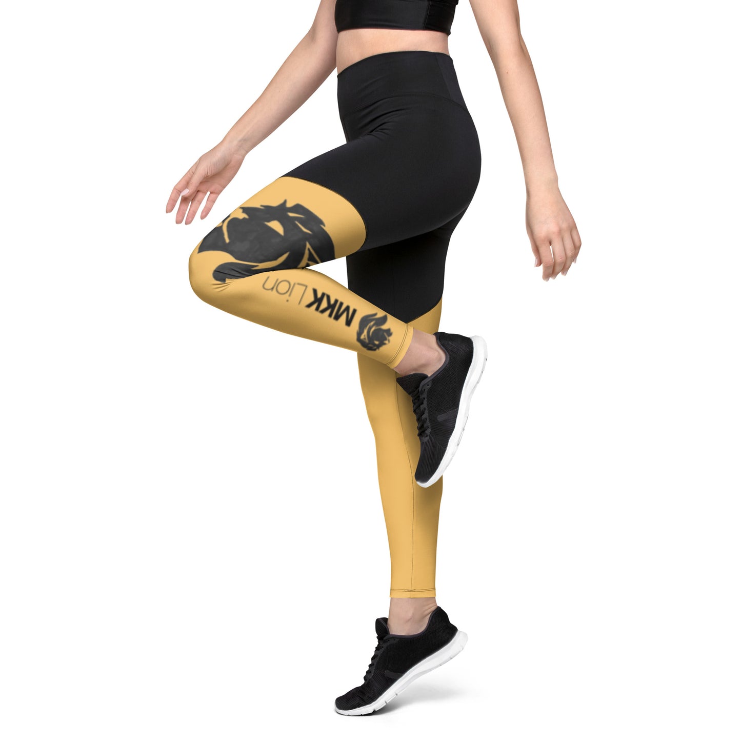 0306 Sports Leggings, Solid Gold