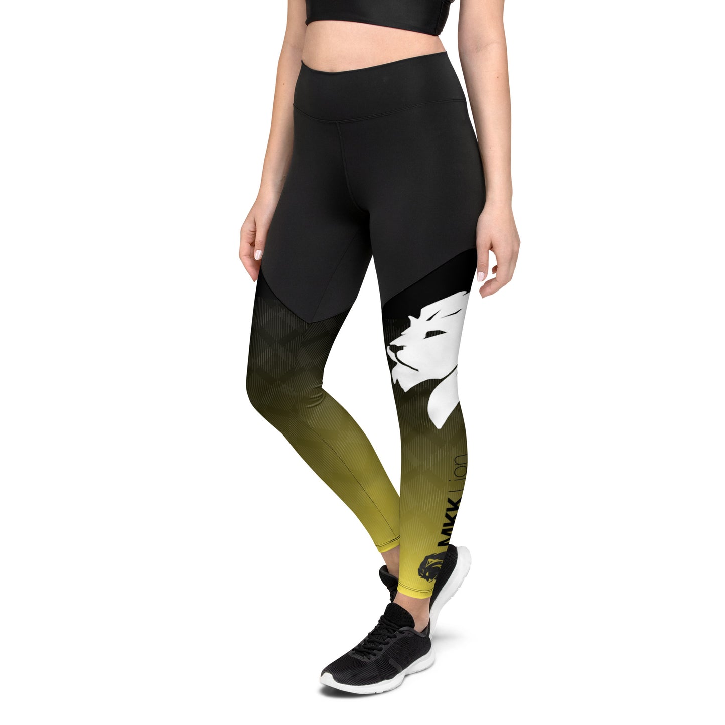 0306 Sports Leggings, Gradient Yellow to Black