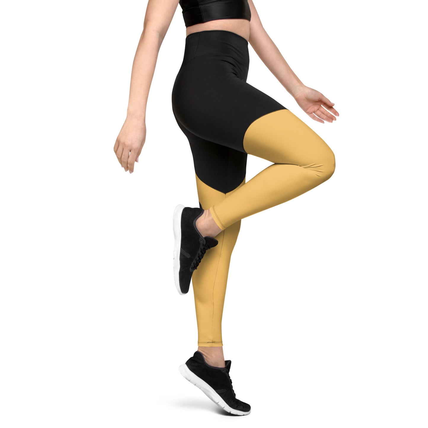 0306 Sports Leggings, Solid Gold