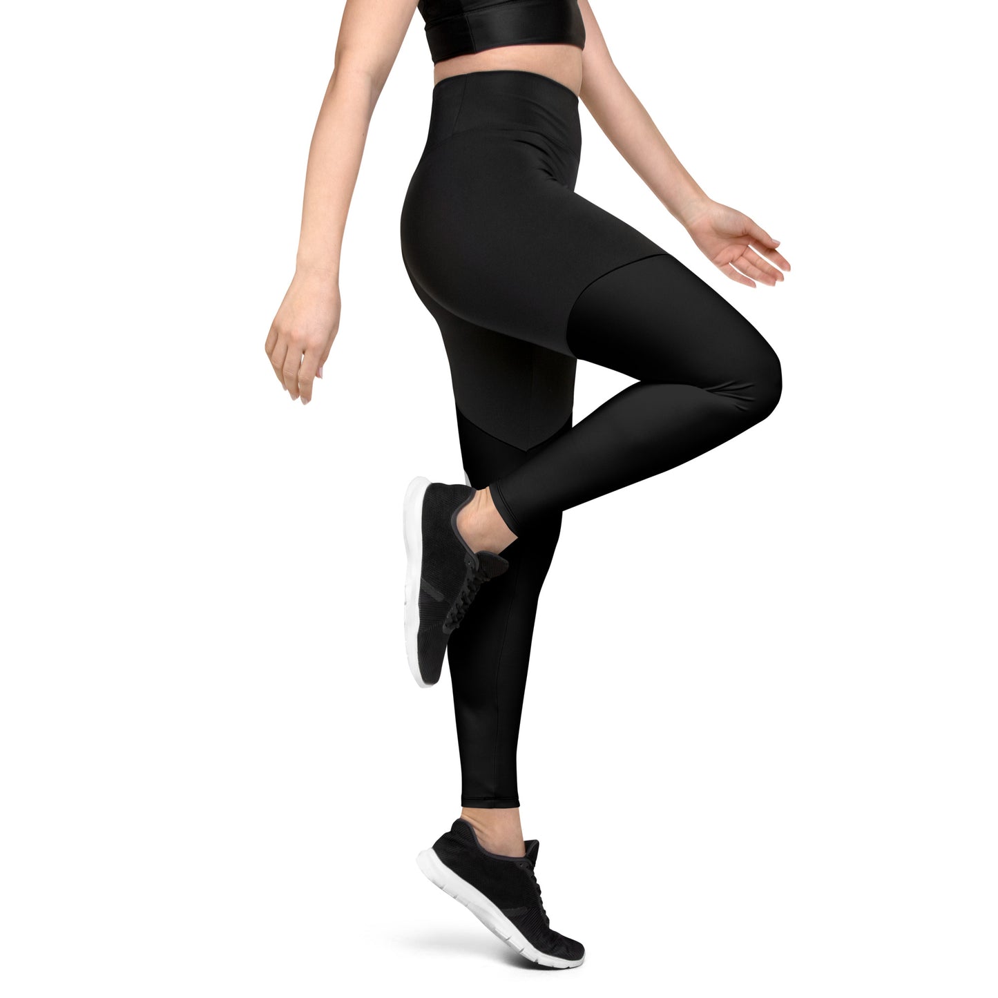 0306 Sports Leggings, Solid Black