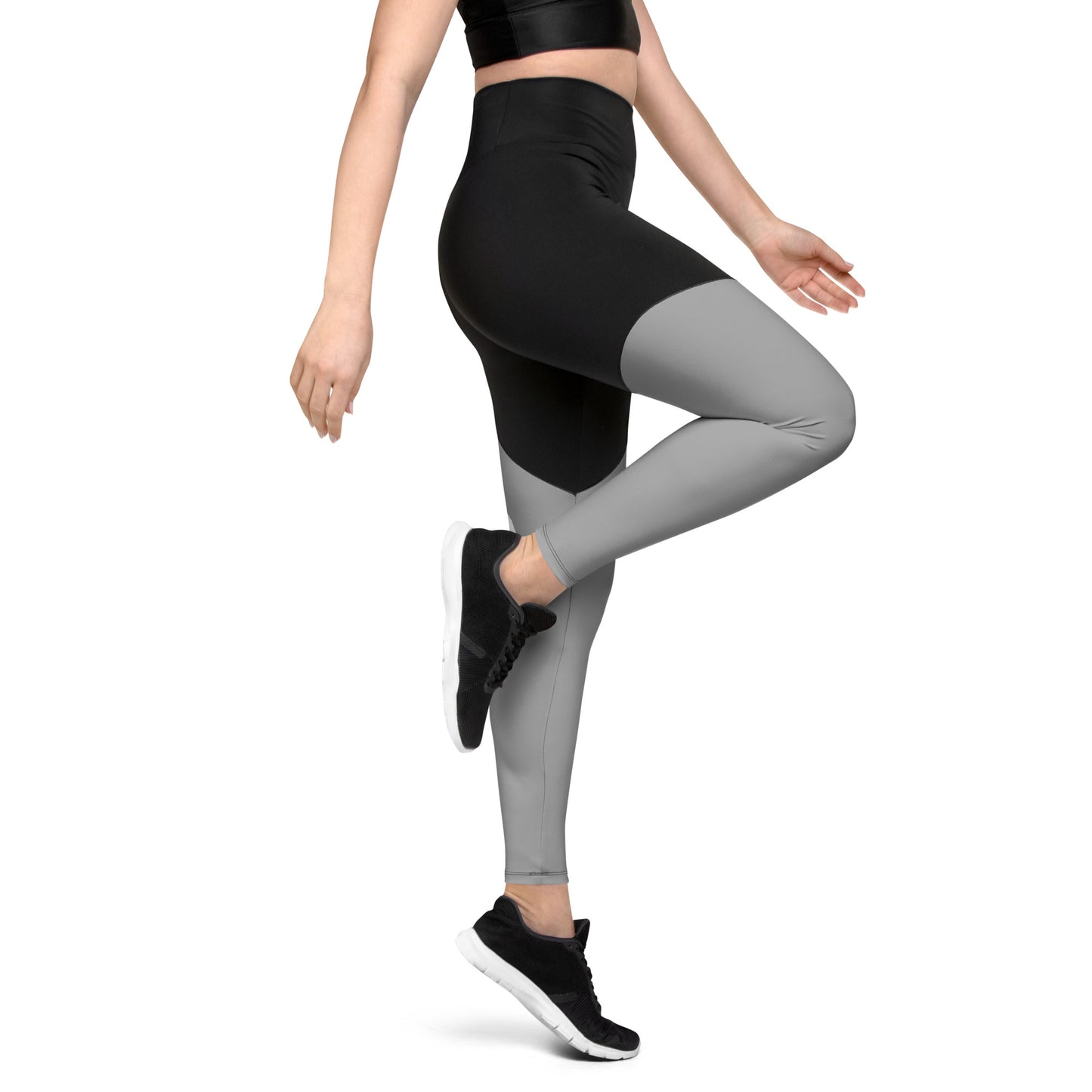 0306 Sports Leggings, Solid Grey