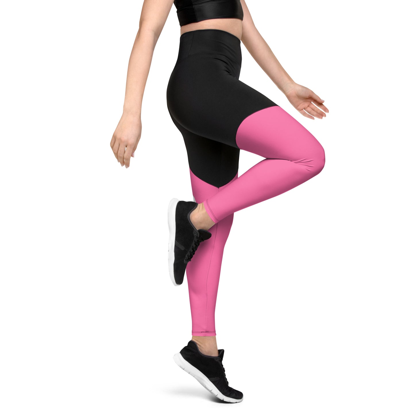 0306 Sports Leggings, Solid Pink