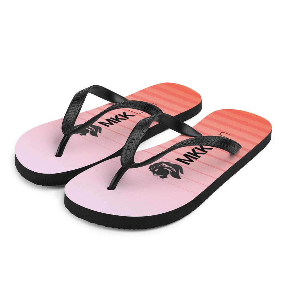 0701 Flip-Flops, Stripes 6 Red to Pink