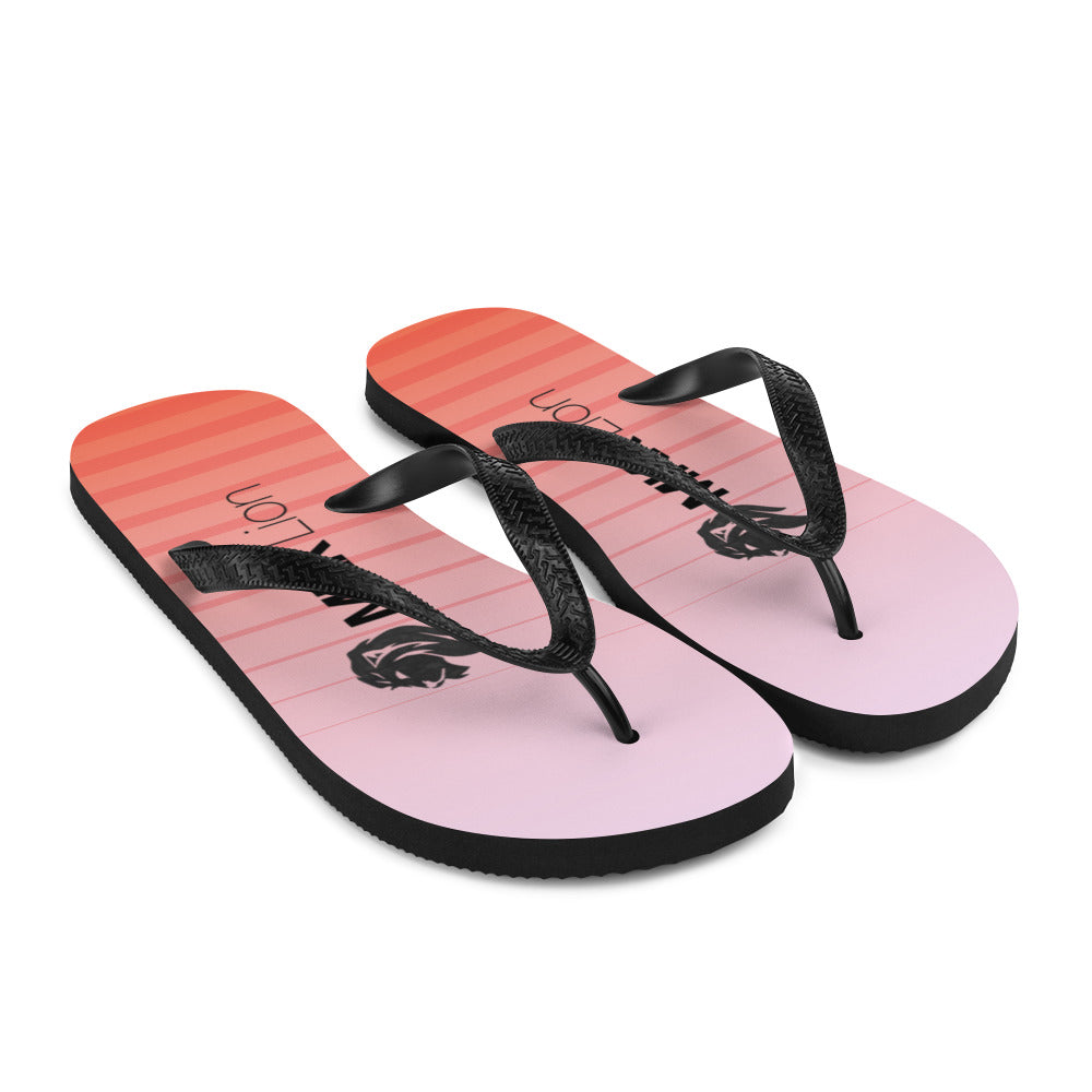 0701 Flip-Flops, Stripes 6 Red to Pink