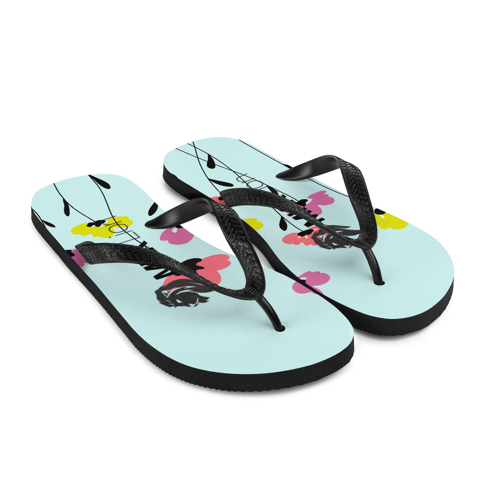 0701 Flip-Flops, Flower Print