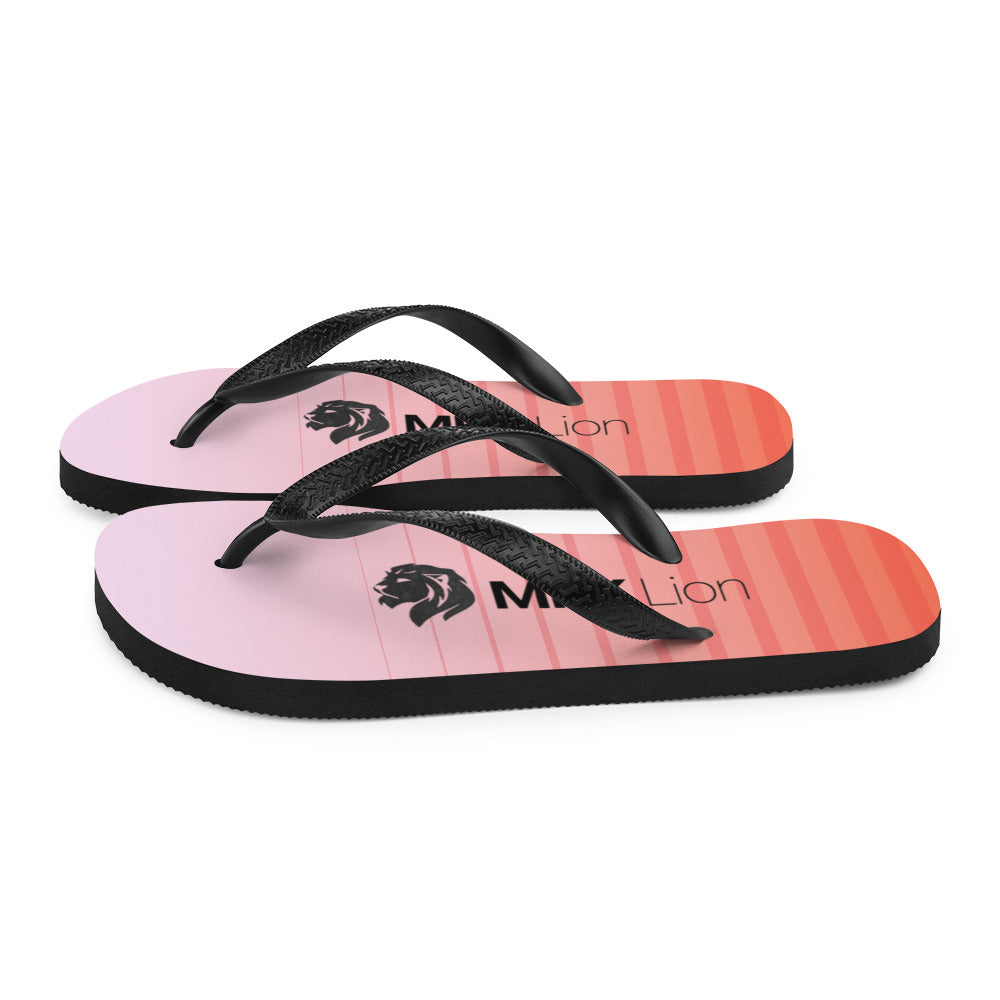 0701 Flip-Flops, Stripes 6 Red to Pink