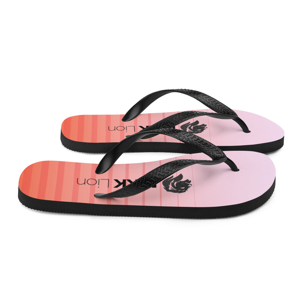 0701 Flip-Flops, Stripes 6 Red to Pink