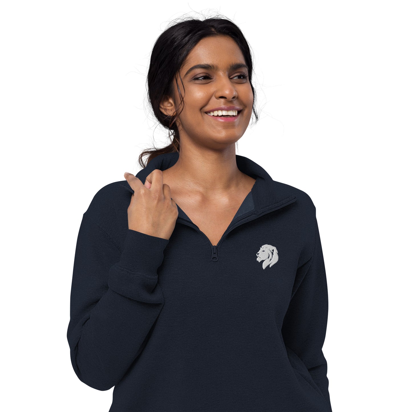 0105a Unisex Fleece Pullover, Black/Navy/Grey, 02