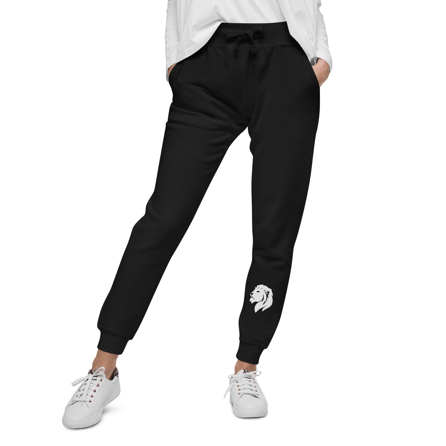 0202 Unisex Fleece Sweatpants, MKK Logo White, 02