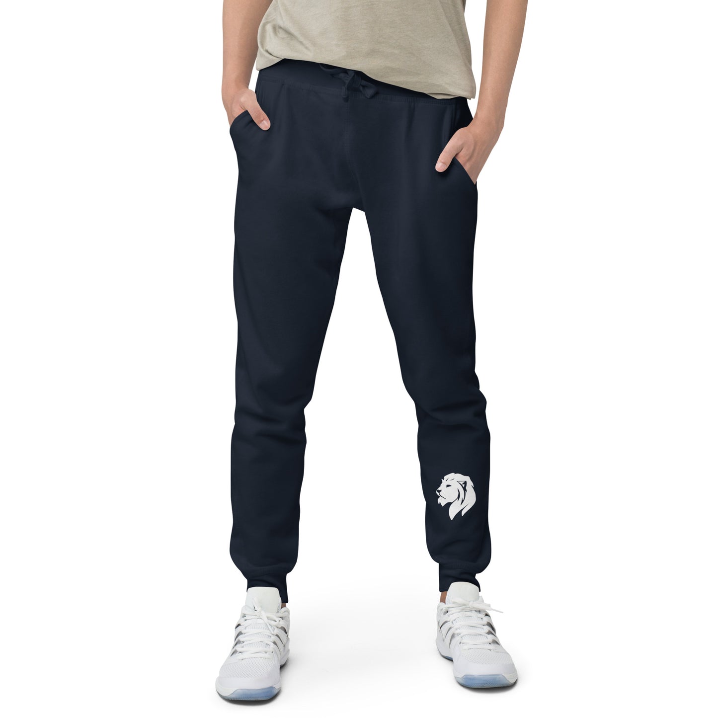 0202 Unisex Fleece Sweatpants, MKK Logo White, 02