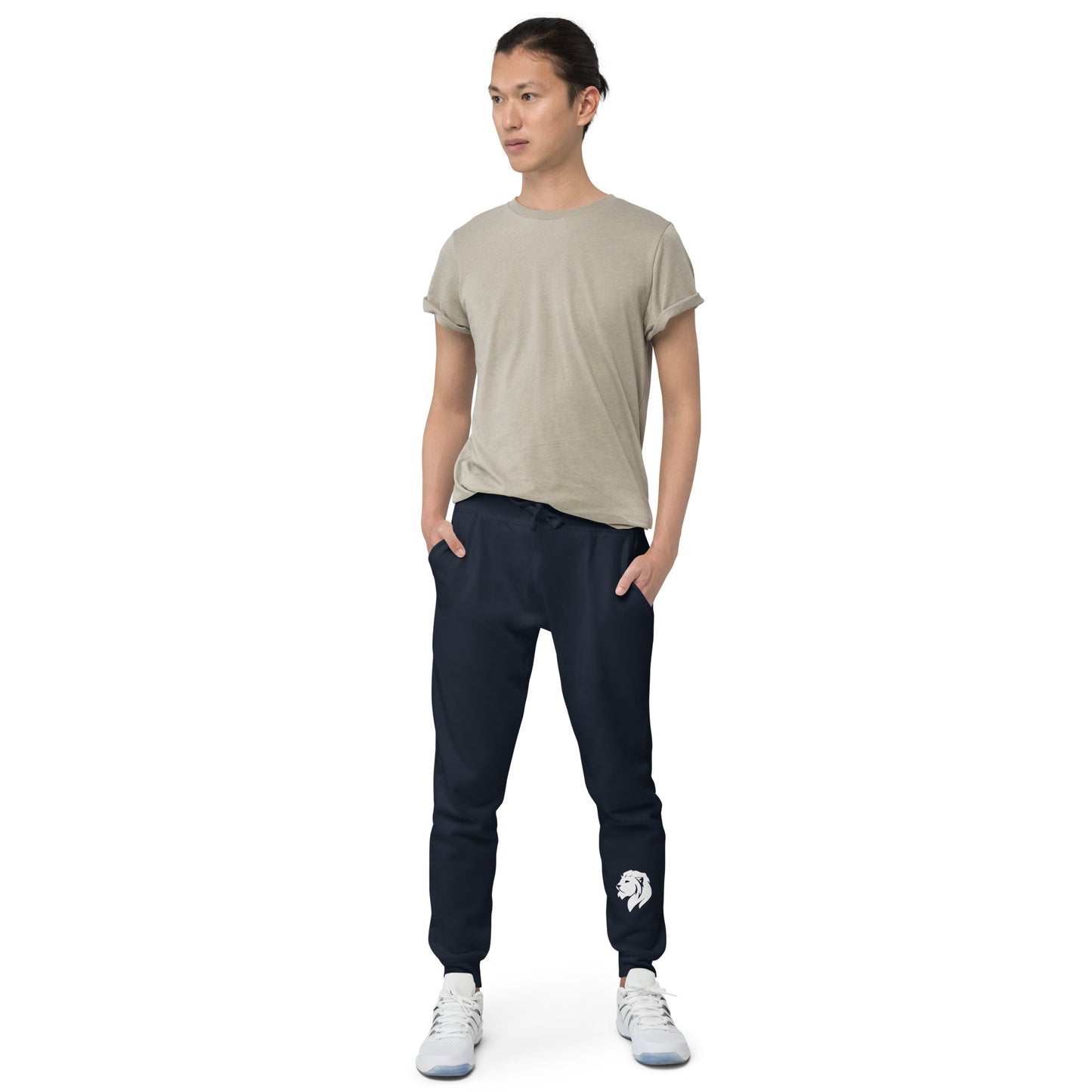 0202 Unisex Fleece Sweatpants, MKK Logo White, 02